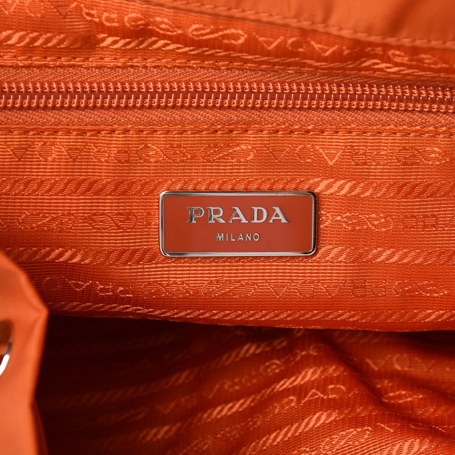 Prada Tessuto Nylon Saffiano Vela Backpack Papaya 6 of 10