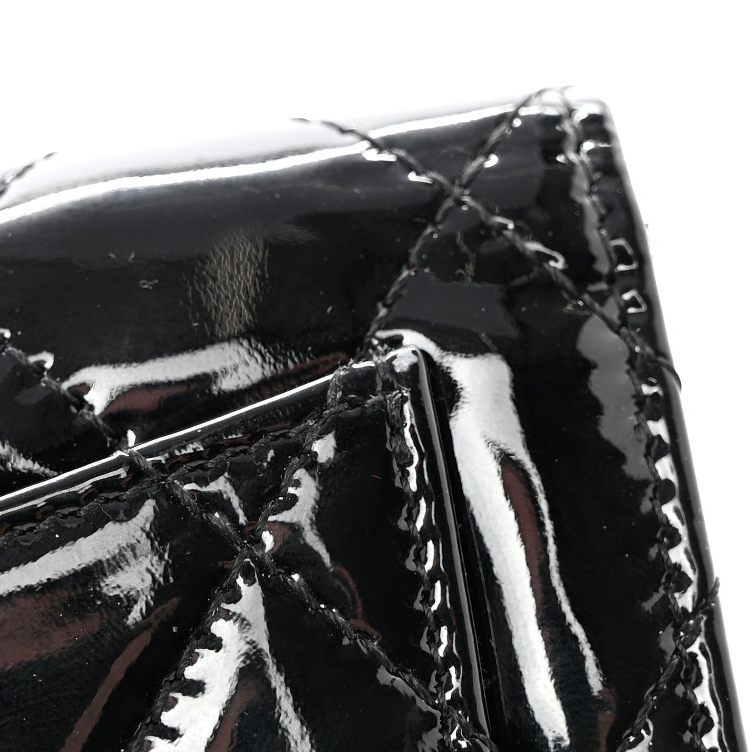 Chanel Patent Calfskin Quilted Small Flap Wallet Black 10 of 10