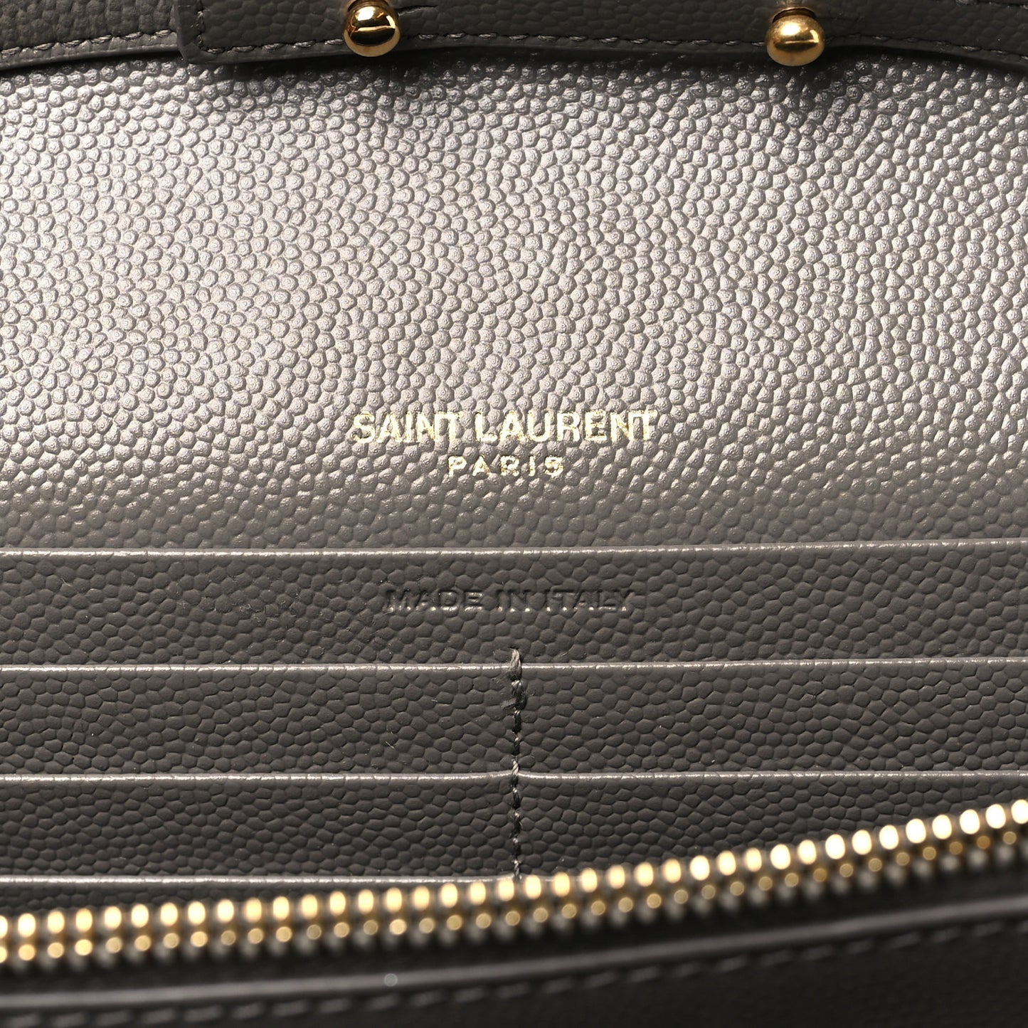Grain De Poudre Matelasse Chevron Monogram Chain Wallet Fog