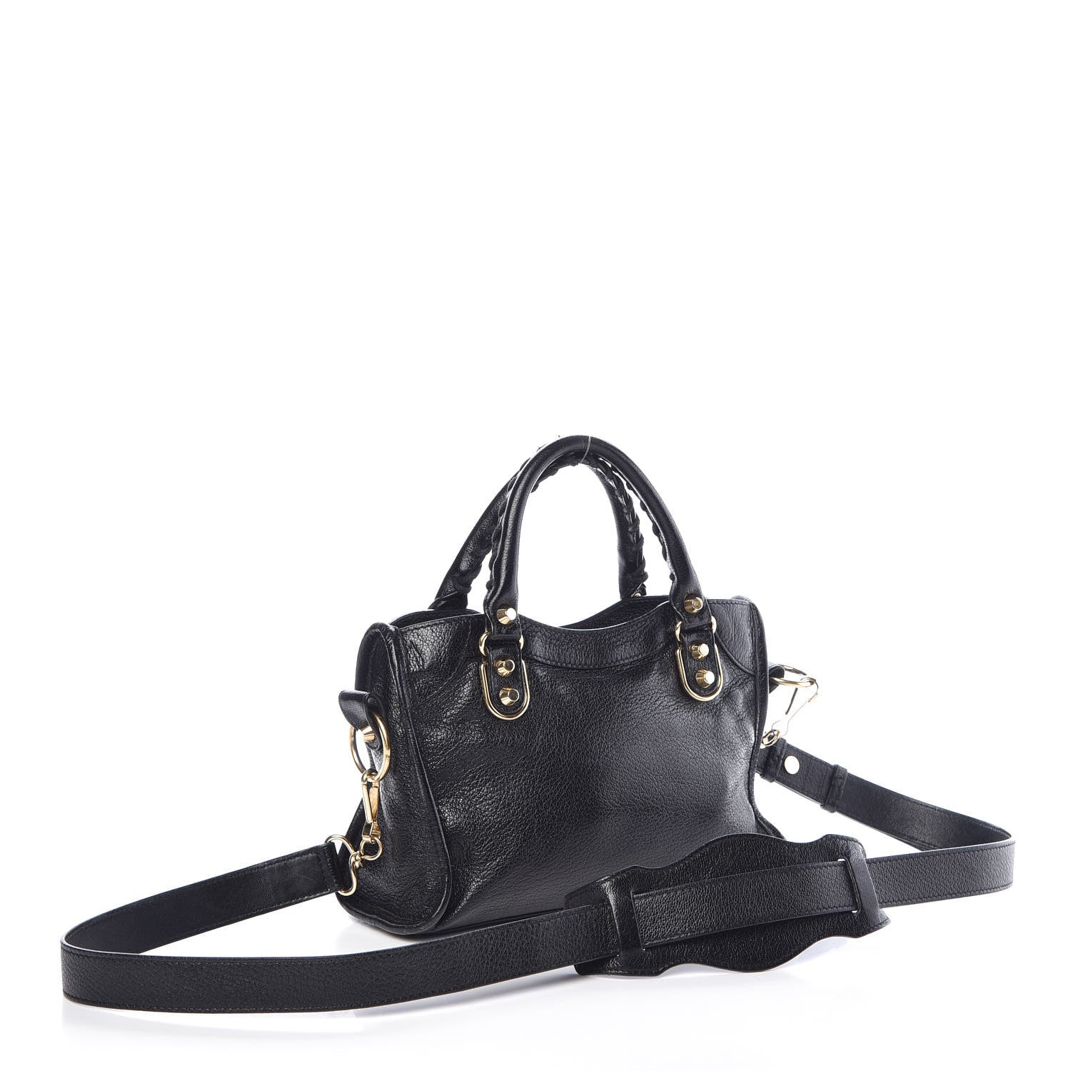 Balenciaga Chevre Gold Metallic Edge Hardware Mini City Black 4 of 10