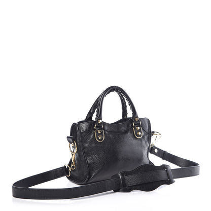 Balenciaga Chevre Gold Metallic Edge Hardware Mini City Black 4 of 10