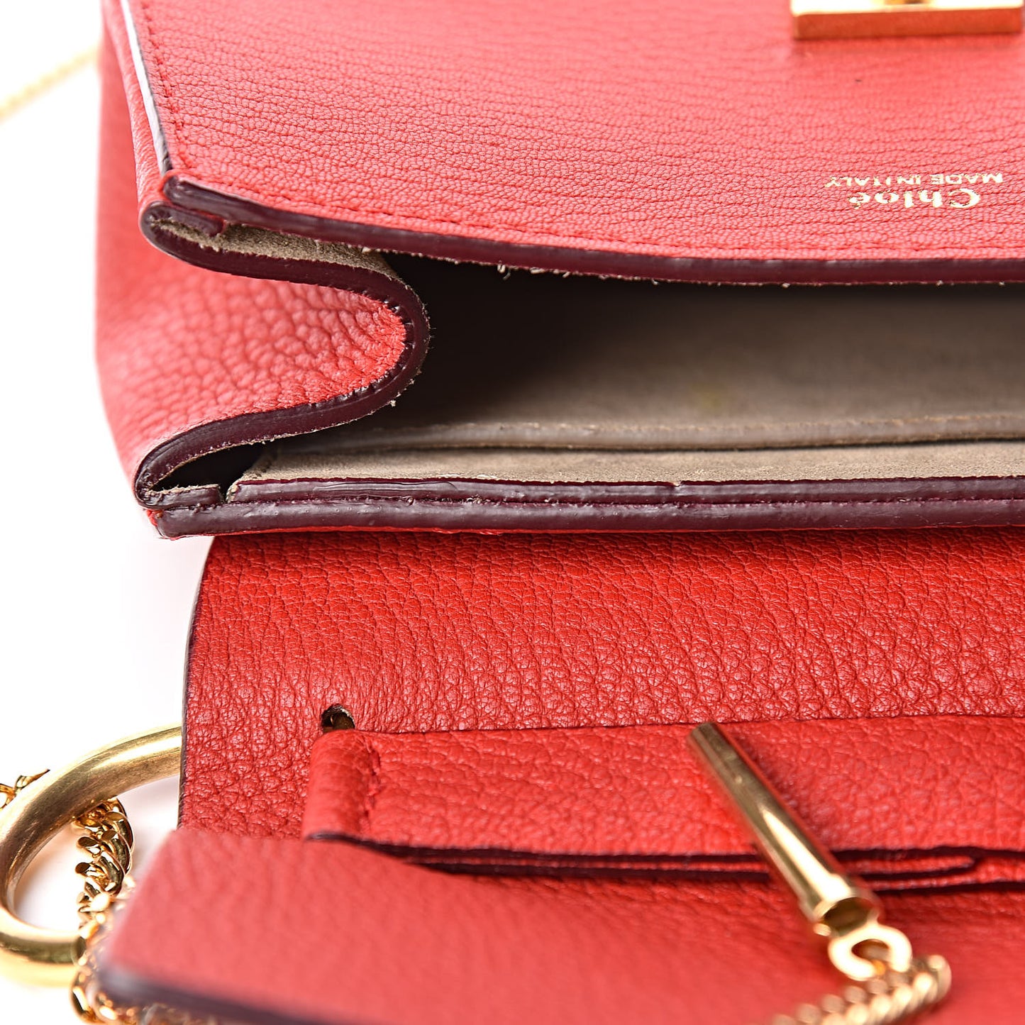 Grained Lambskin Mini Drew Shoulder Bag Plaid Red