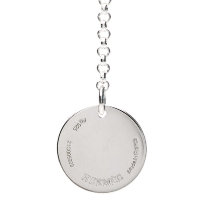 Hermes Sterling Silver 18K Rose Gold PM Ex-Libris Pendant Necklace 4 of 5
