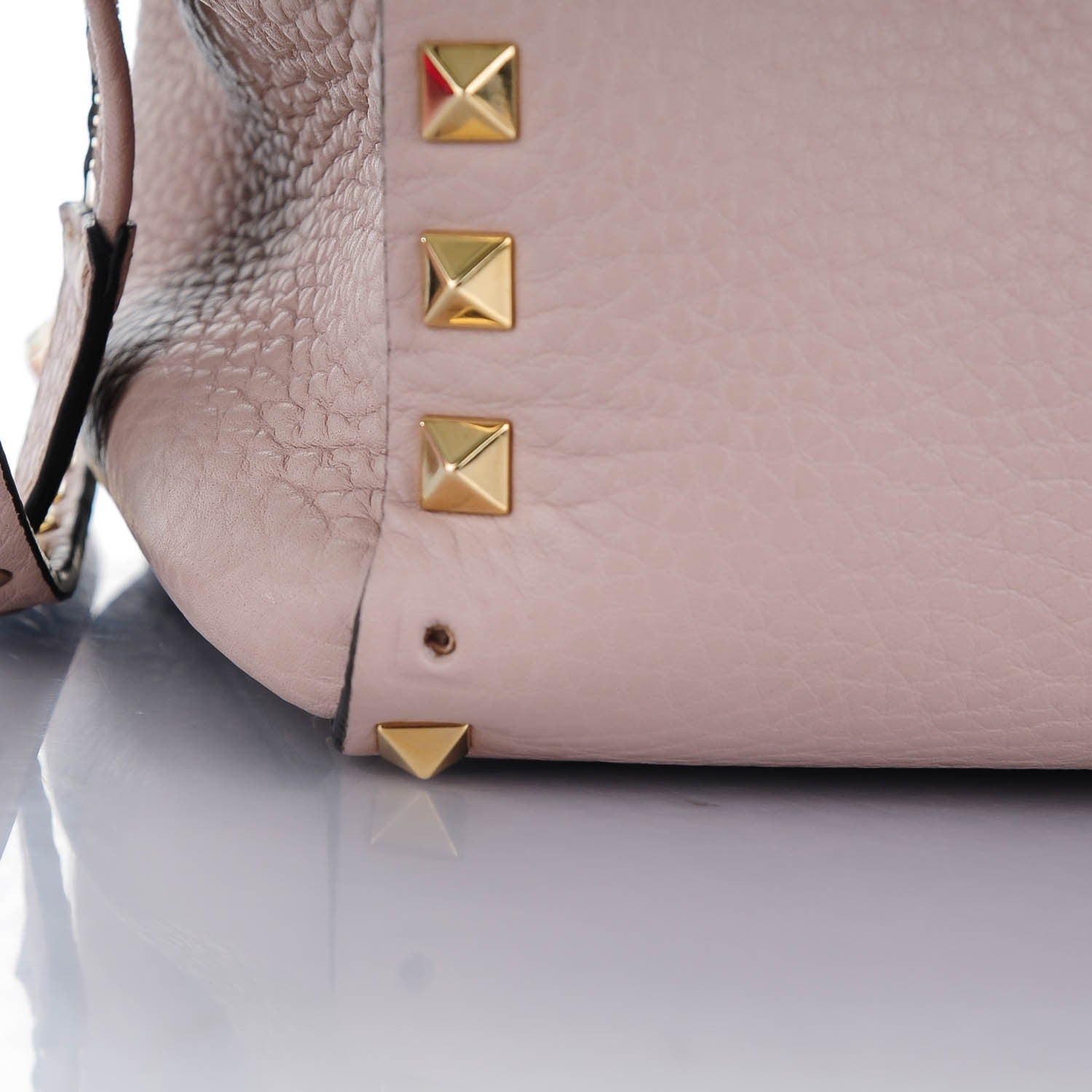 Valentino Garavani Grained Calfskin Small Rockstud Double Handle Tote Poudre 8 of 8