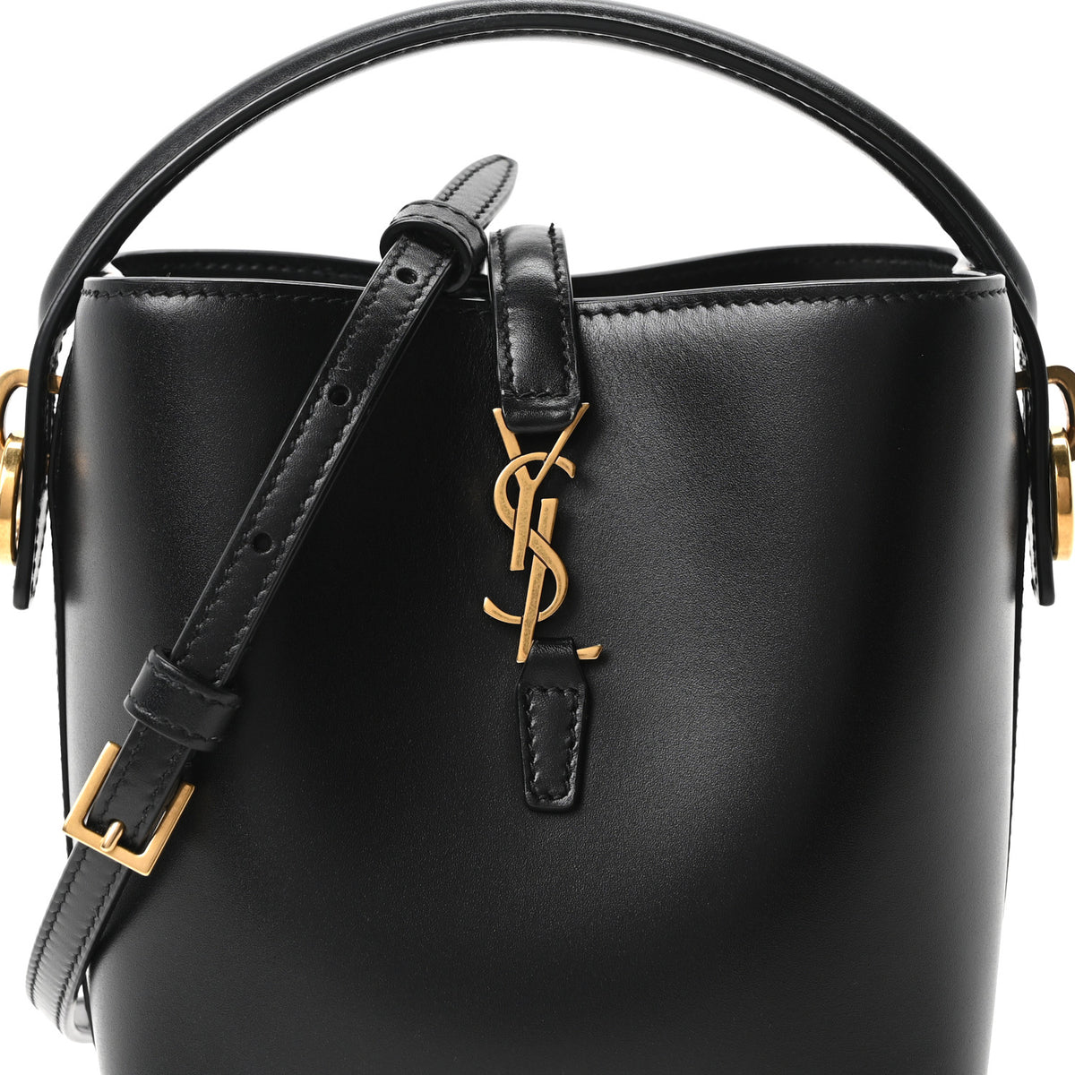 Saint Laurent Shiny Calfskin Le 37 Mini Bucket Bag Black 8 of 10