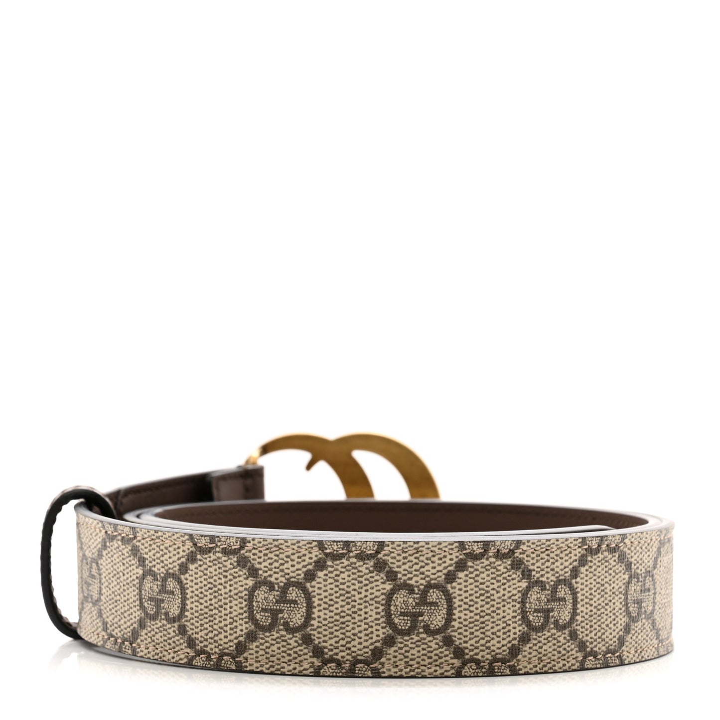 GG Supreme Monogram Matte Plutone Calfskin Double G 30mm Belt 95 38 Beige Ebony New Acero