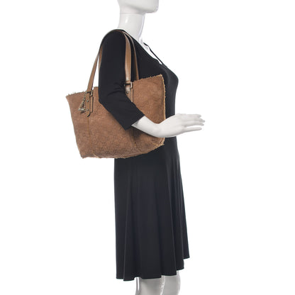 Gucci Suede Shearling Guccissima Large Jolicoeur Tote Tan 2 of 7