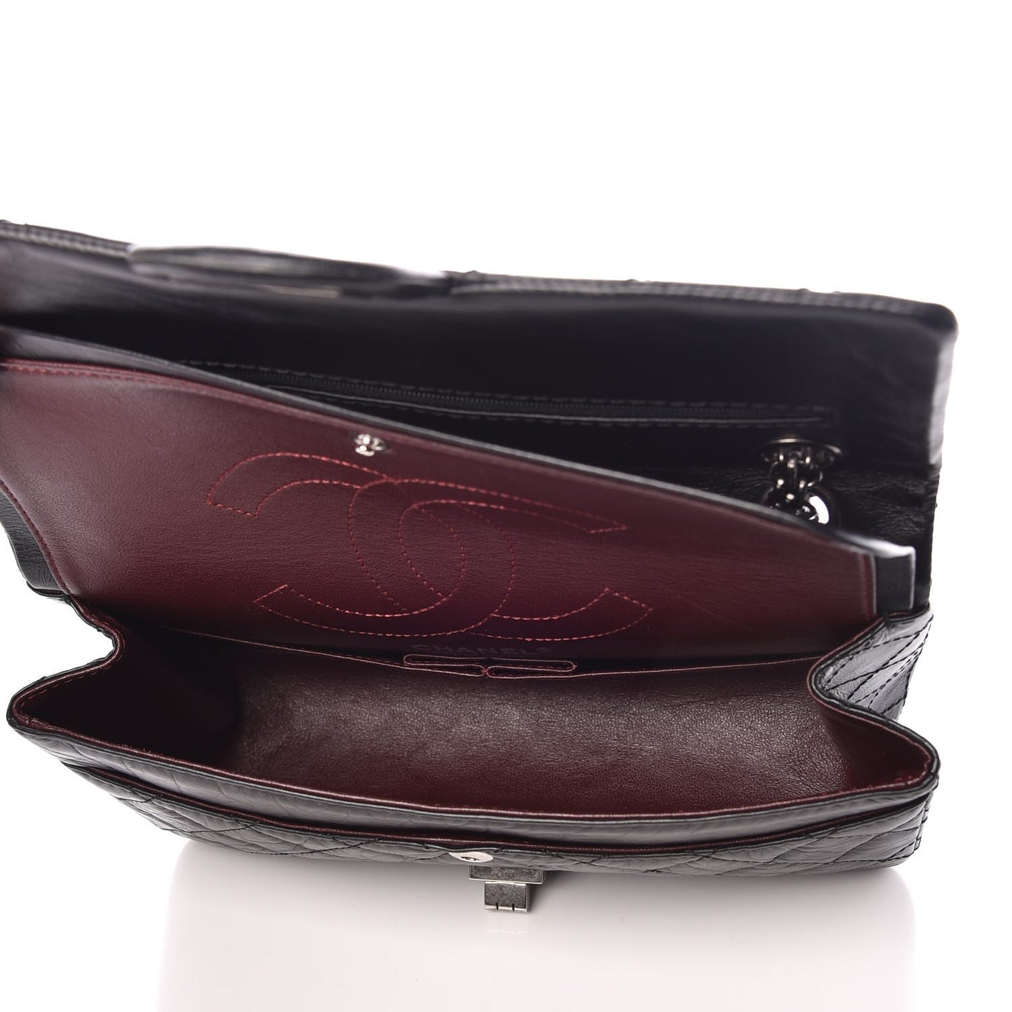 Aged Calfskin Quilted 2.55 Reissue 225 Flap Black