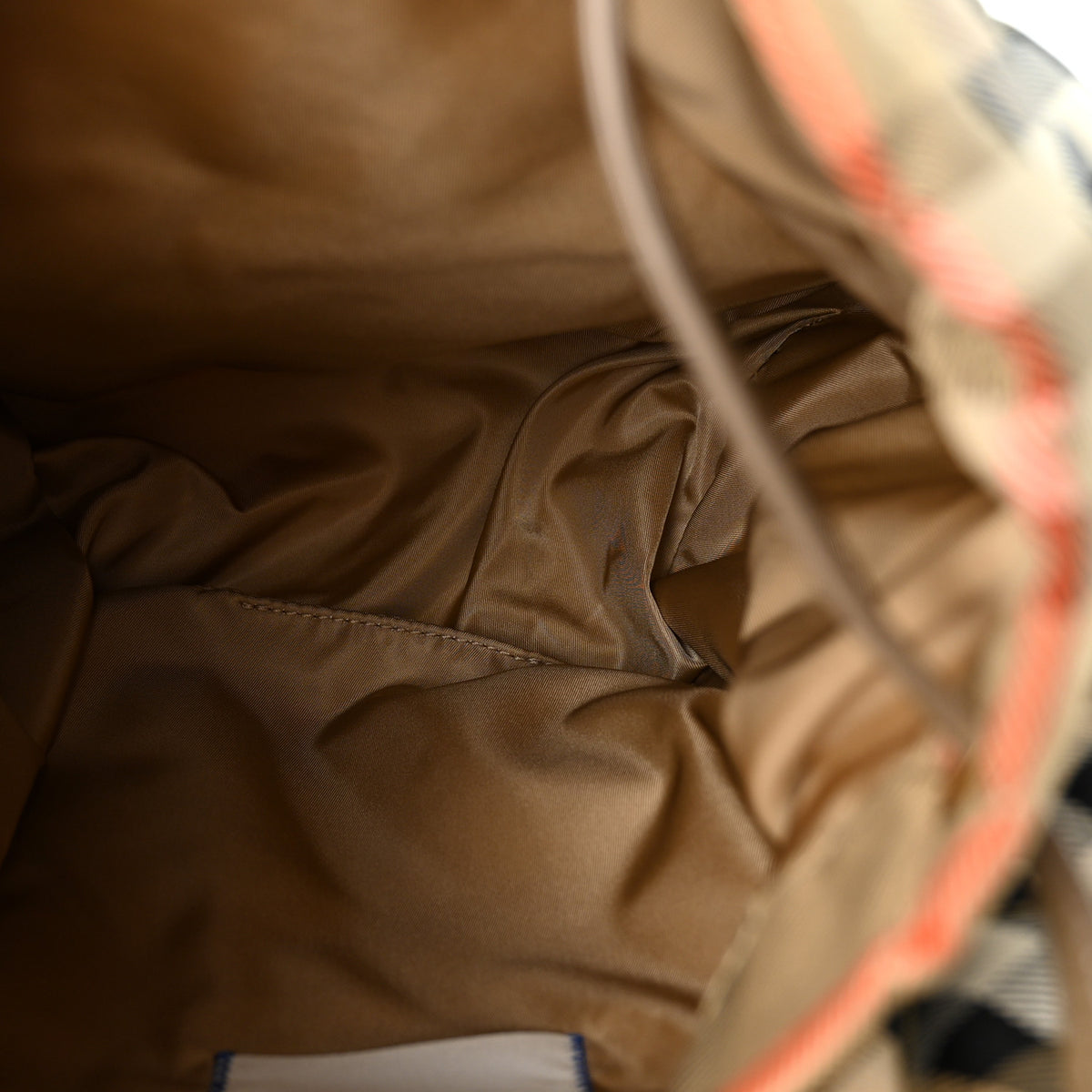 Burberry Nylon Check Horseshoe Backpack Sand Beige 5 of 11