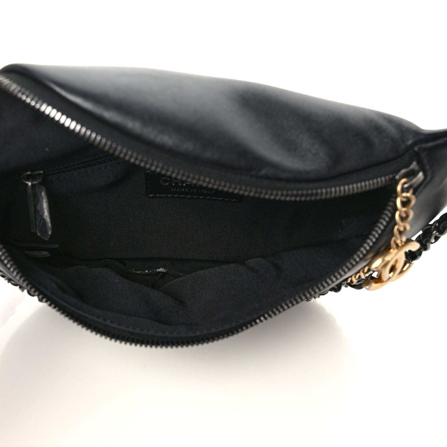 Calfskin Chain 20s Signe Waist Bag Black