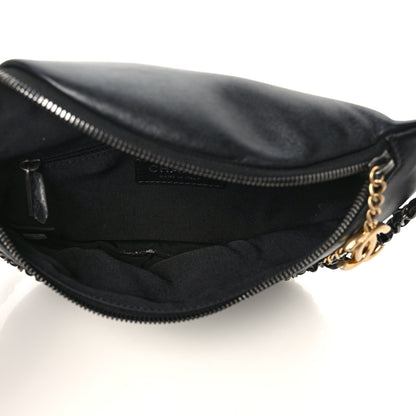 Chanel Calfskin Chain 20s Signe Waist Bag Black 5 of 9