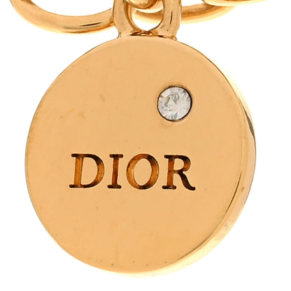 Christian Dior Pearl Crystal Star Logo Charm Necklace Gold 4 of 6