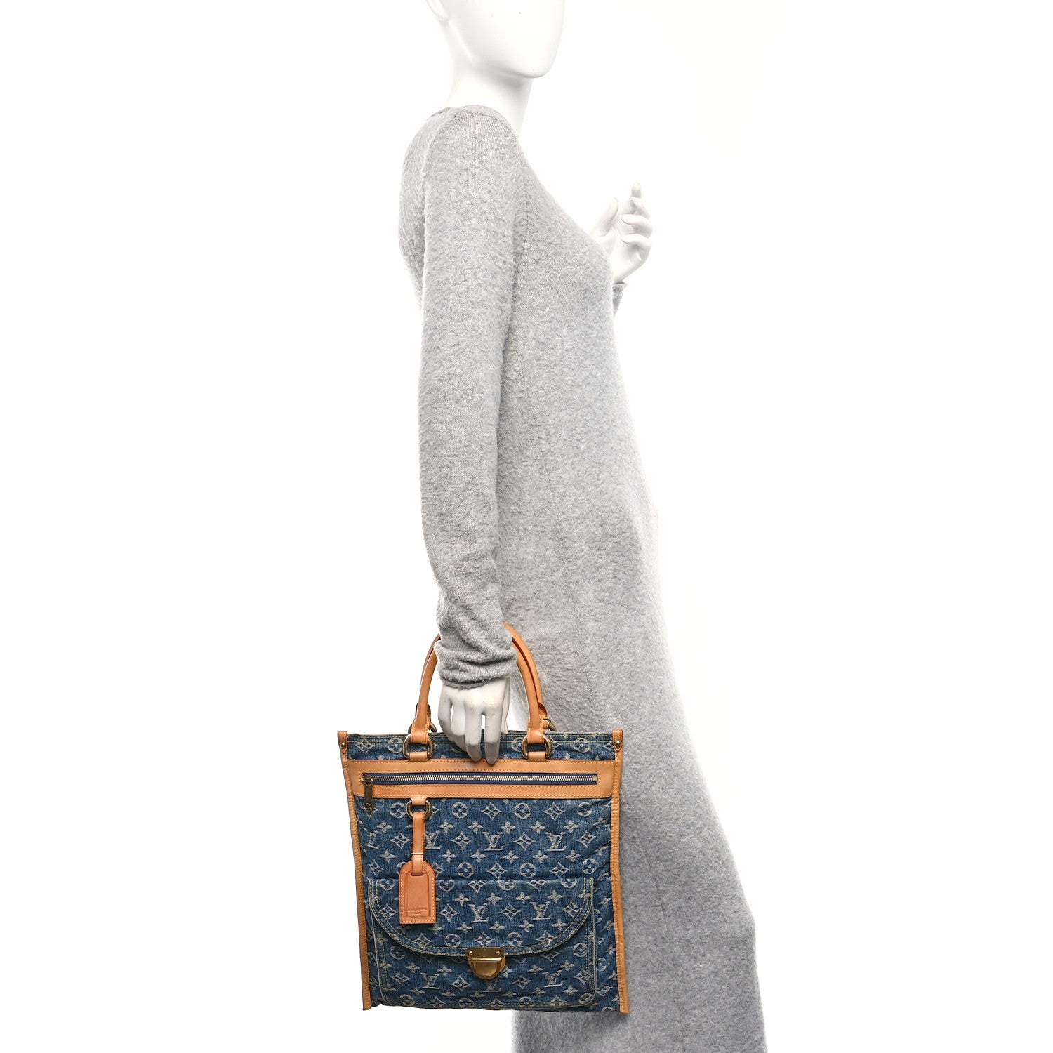 Louis Vuitton Monogram Denim Sac Plat Blue 2 of 11