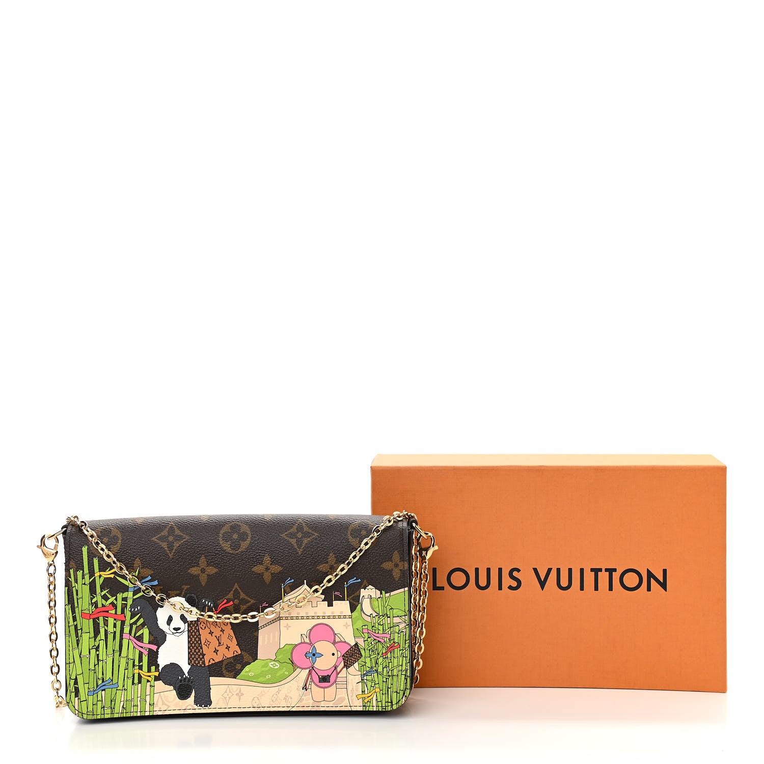 Louis Vuitton Monogram 2021 Christmas Animation China Wall Pochette Felicie Chain Wallet Myosotis Blue 10 of 10