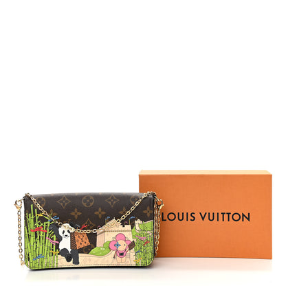 Louis Vuitton Monogram 2021 Christmas Animation China Wall Pochette Felicie Chain Wallet Myosotis Blue 10 of 10