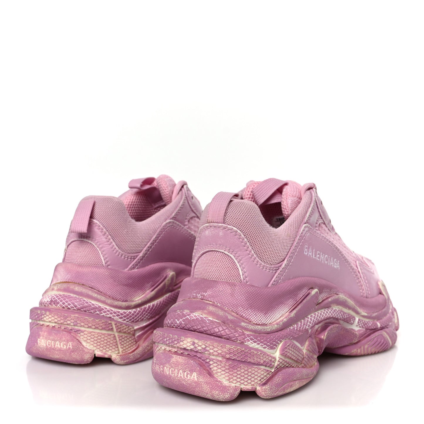 Fabric Mesh Distressed Womens Triple S Sneakers 36 Pink
