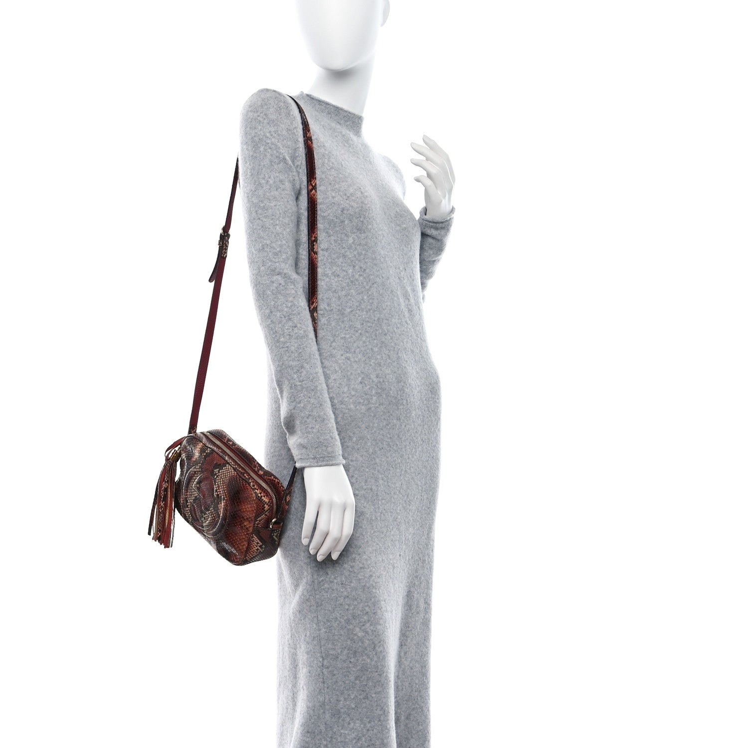 Gucci Snakeskin Small Soho Disco Bag Brown 2 of 14