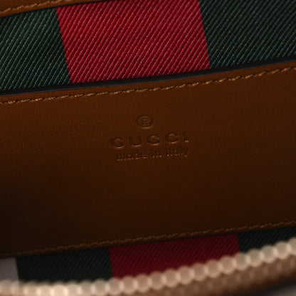 Gucci GG Supreme Monogram Emblem Small Shoulder Bag Beige Dark Brown 6 of 10