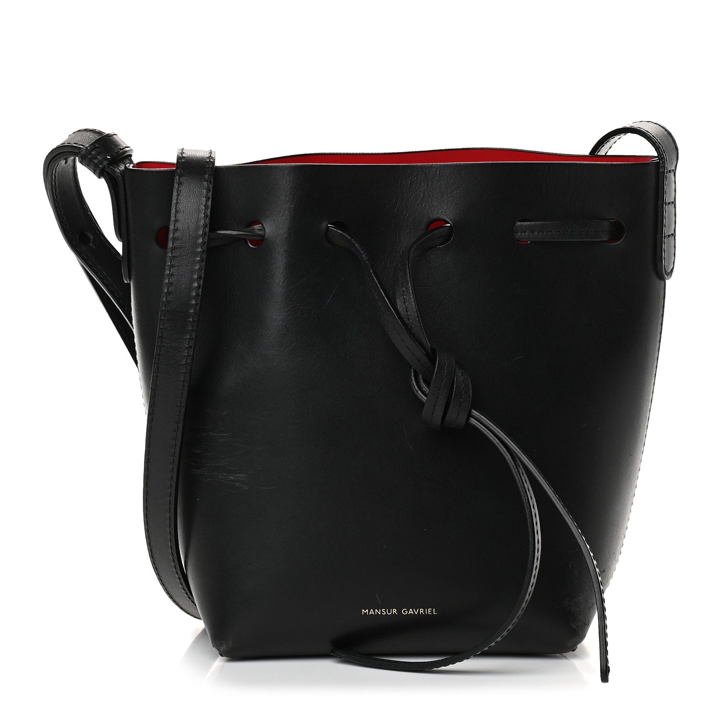 Calfskin Mini Mini Bucket Bag Black Flamma