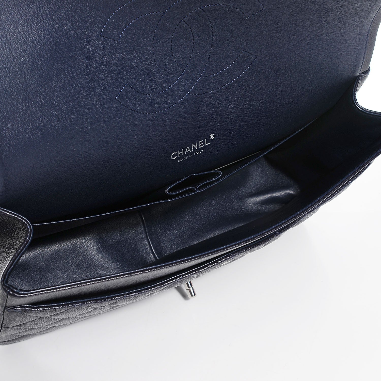 Chanel Caviar Quilted Maxi Double Flap Navy Blue 5 of 8