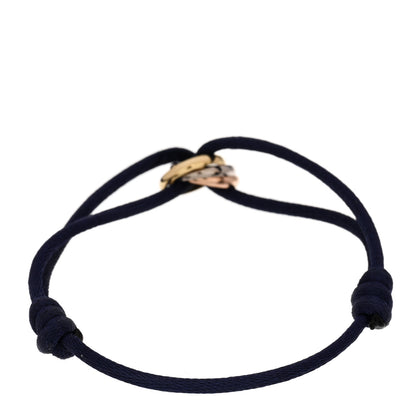 Cartier 18K Pink Yellow White Gold Trinity Adjustable Cord Bracelet Blue 2 of 4