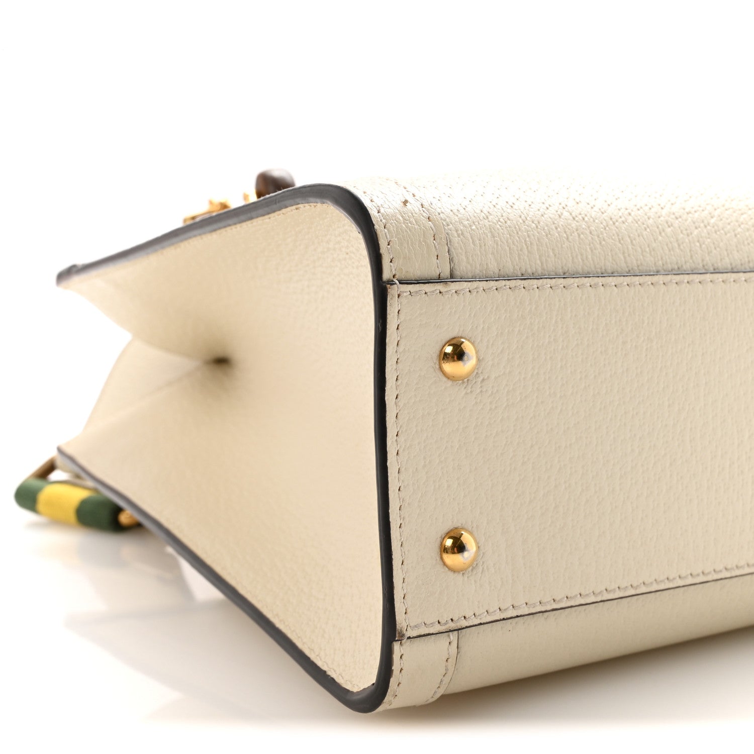 Gucci Textured Dollar Calfskin Web Small Diana Tote Bag Mystic White 9 of 11