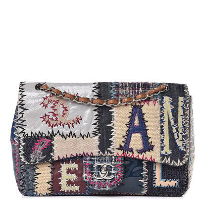 Chanel Denim Tweed Patchwork Jumbo Single Flap Multicolor 1 of 9