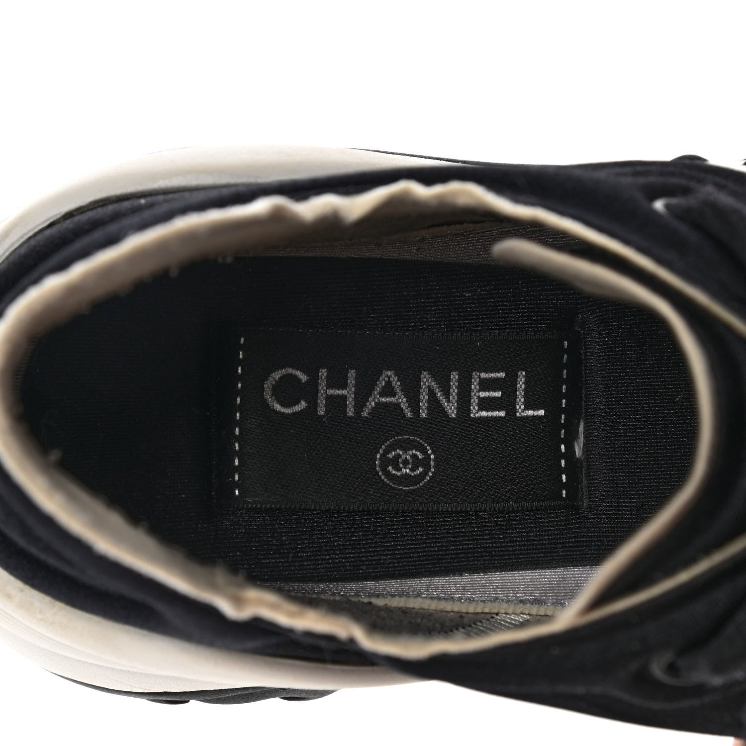 Chanel Lycra Womens CC Sneakers 36 Black 6 of 7