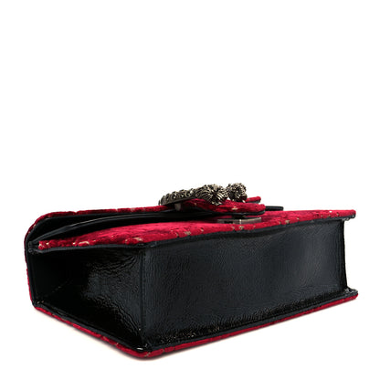 Gucci Velvet Skipper Crystal GG Monogram Small Dionysus Shoulder Bag Red Cipria Black Black Diamond 4 of 11