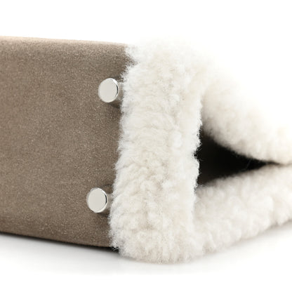Hermes Veau Grizzly Mouton Shearling Swift Teddy Mini Kelly 20 Gris Caillou Ecru Etoupe 7 of 9