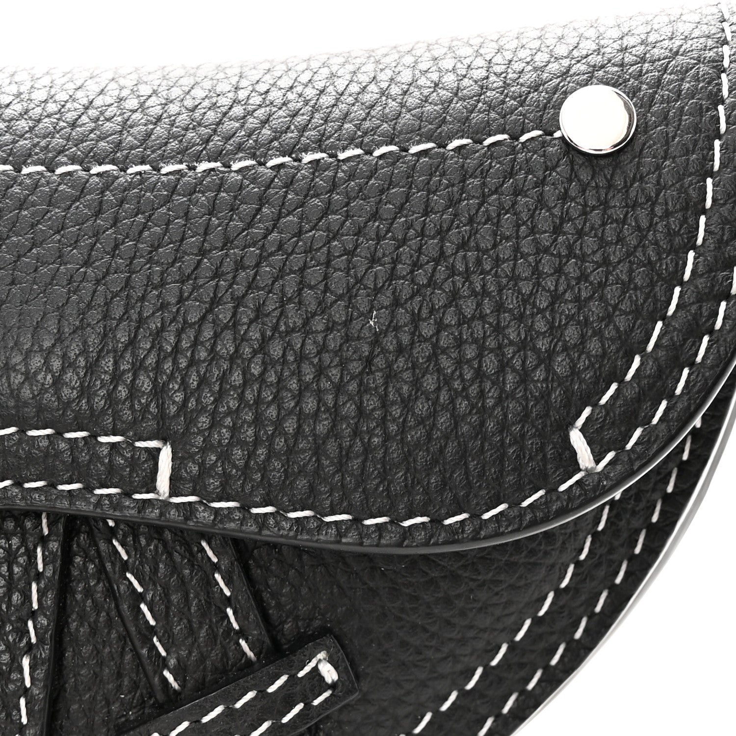 Christian Dior Grained Calfskin Saddle Mini Key Ring Black 5 of 6