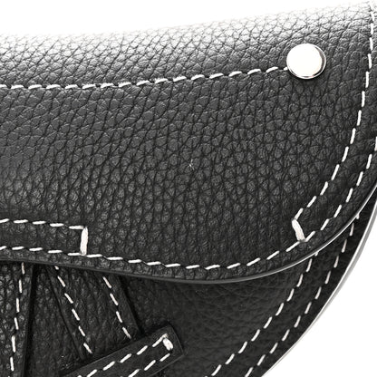 Christian Dior Grained Calfskin Saddle Mini Key Ring Black 5 of 6