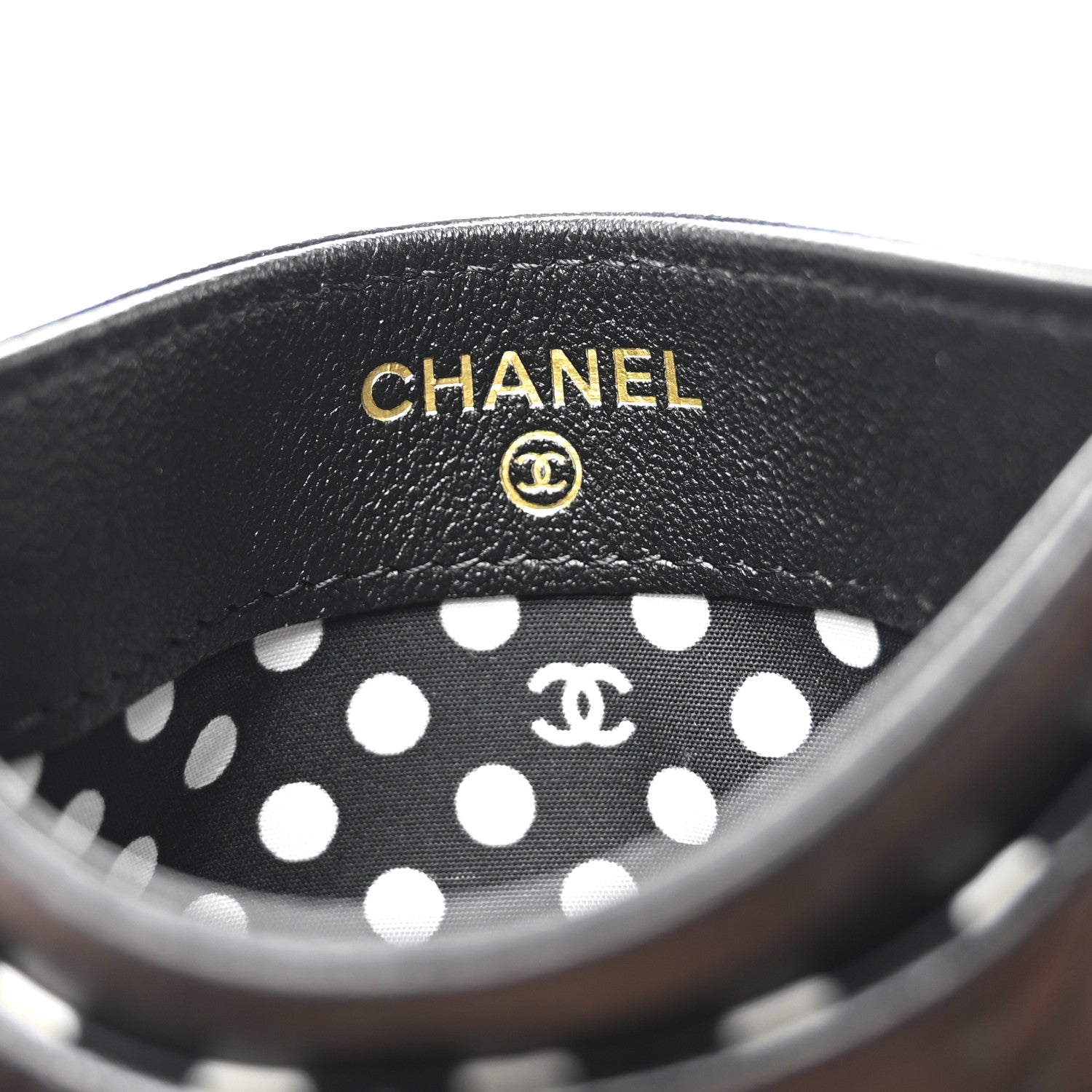 Chanel Lambskin Quilted Pearl CC Chanel Card Holder Black 6 of 9