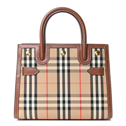 Burberry Calfskin Vintage Check Mini Two Handle Title Bag Archive Beige 1 of 10