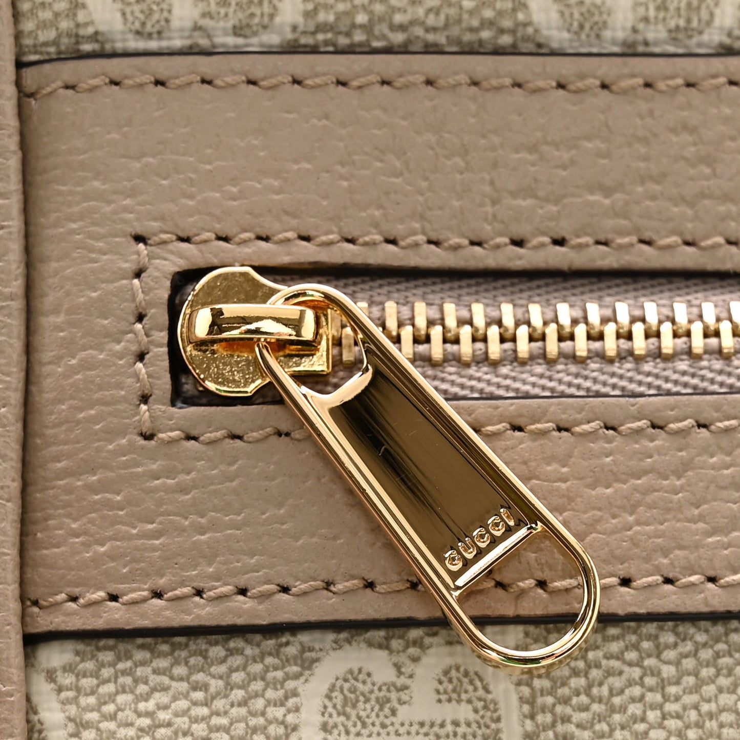 GG Supreme Monogram Textured Calfskin Web Mini Ophidia Shoulder Bag Beige Mystic White Oatmeal