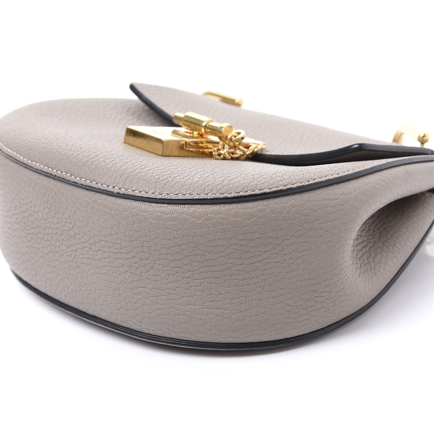 Grained Lambskin Mini Drew Shoulder Bag Motty Grey