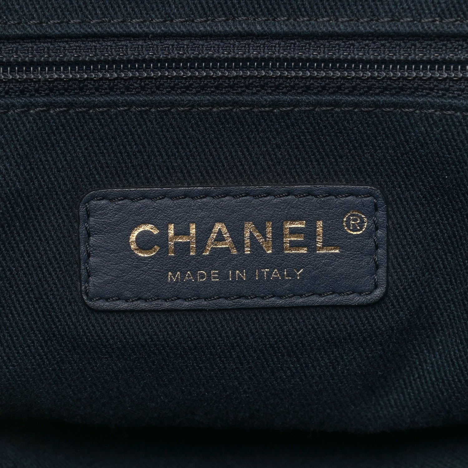Chanel Lurex Canvas Medium Deauville Tote Navy Blue Gold 5 of 10