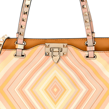 Valentino Garavani Vitello Native Couture 1975 Small Rockstud Tote Mandarin Sorbet 7 of 10