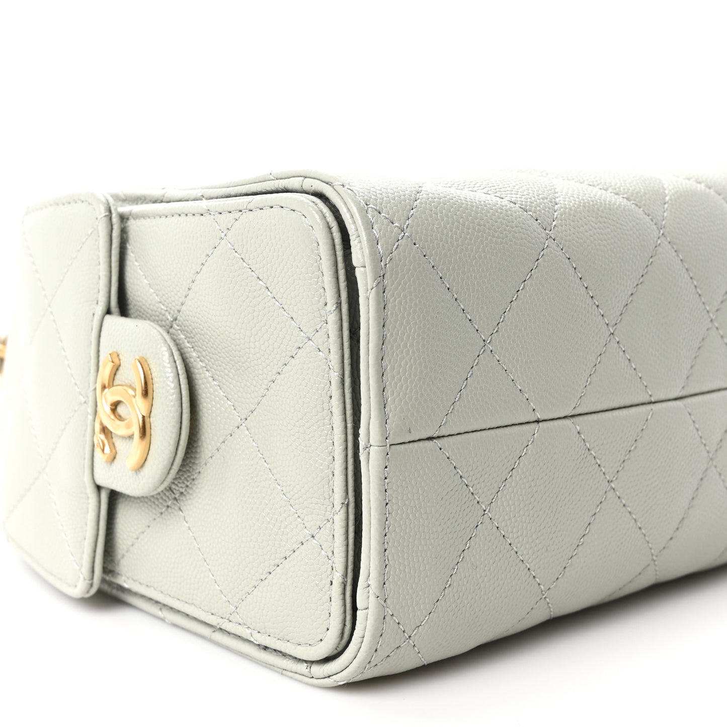 Caviar Quilted Mini Chanel 25 Handbag Light Green