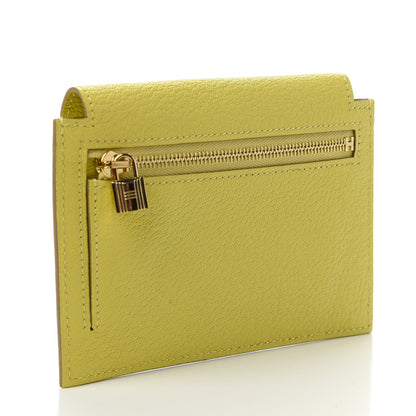 Hermes Chevre Mysore Kelly Pocket Compact Wallet Lime 3 of 9