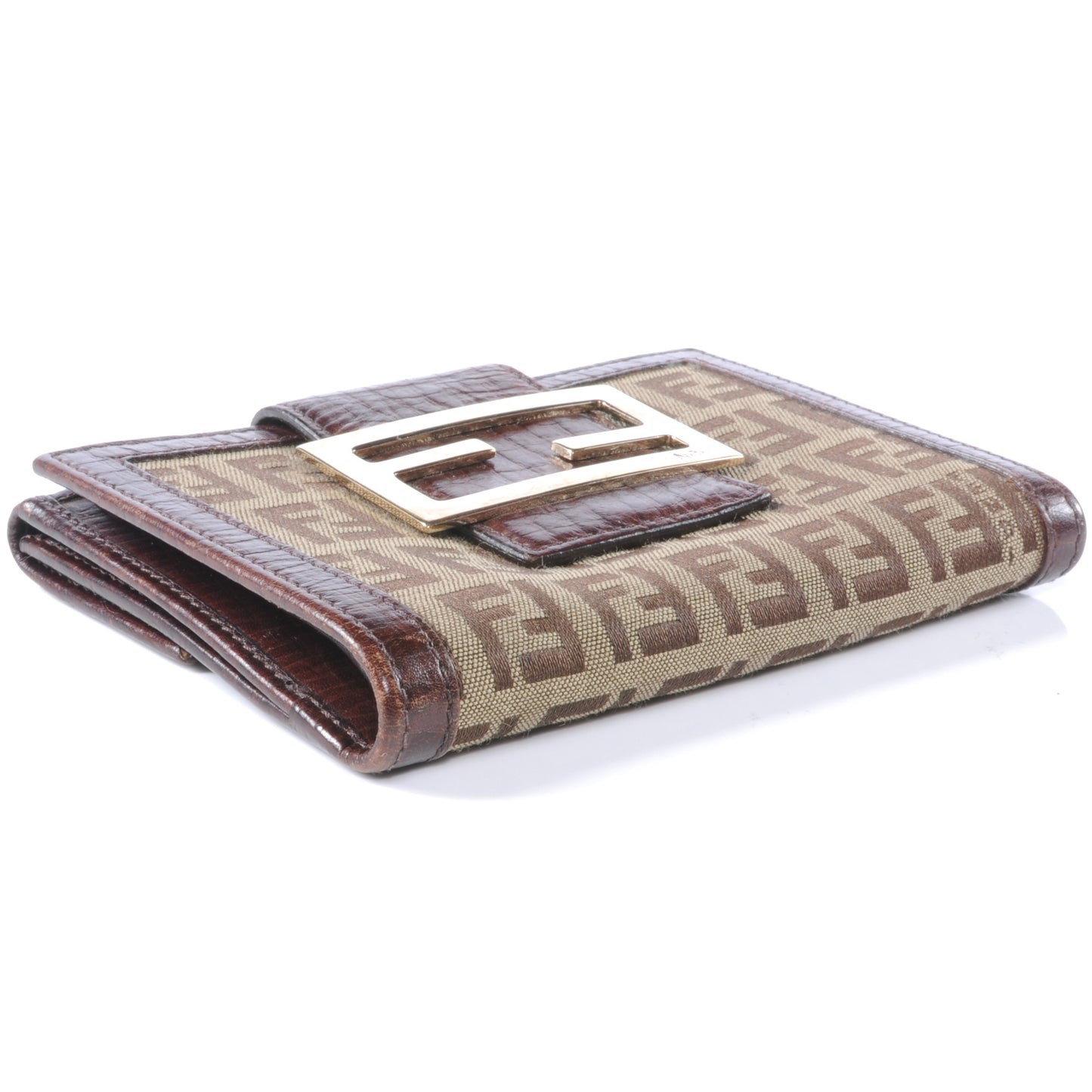 Zucchino Vitello Compact Wallet Mogano Panna Bruciato