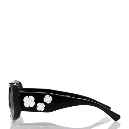 Chanel Acetate Camellia CC Sunglasses 5113 Black 3 of 8