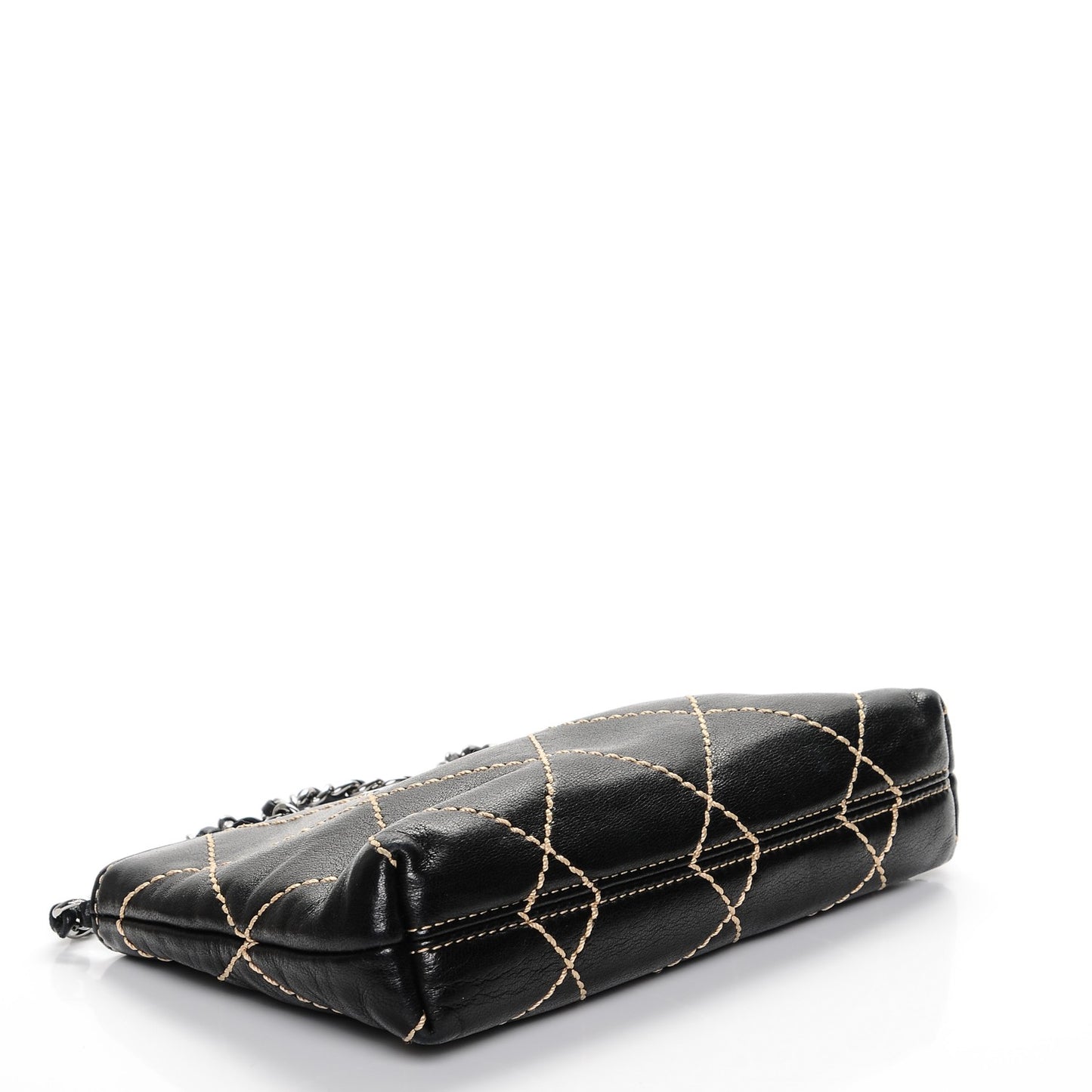 Lambskin Surpique Stitch Pochette Black