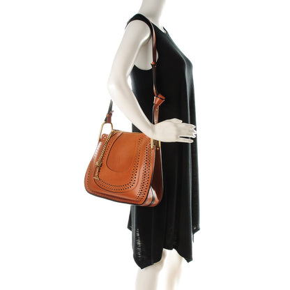 Chloe Calfskin Perforated Small Hayley Hobo Caramel 2 of 7
