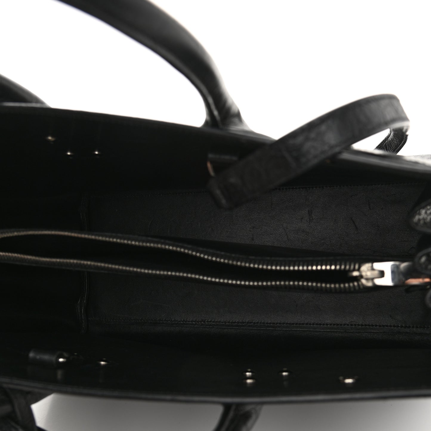 Calfskin Crocodile Embossed Small Sac de Jour Black