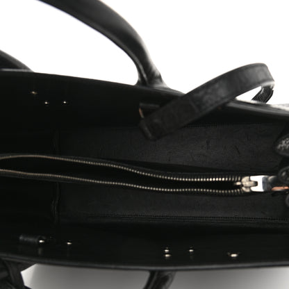 Saint Laurent Calfskin Crocodile Embossed Small Sac de Jour Black 5 of 9