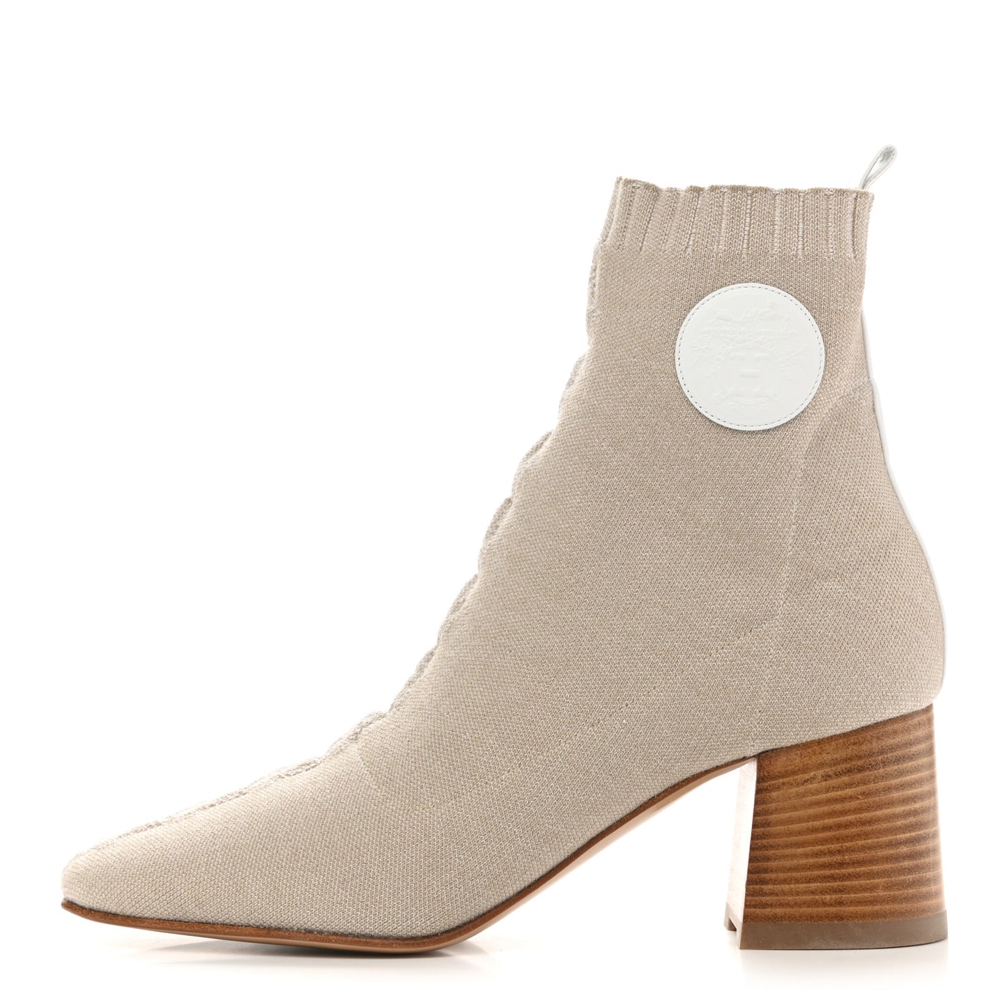 Knit Calfskin Volver 60 Ankle Boots 39.5 Nocciola