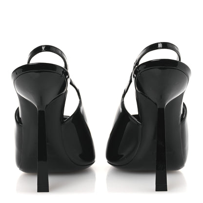 Saint Laurent Vernice Grupy Madame 115mm Slingback Pumps 38 Black 6 of 13
