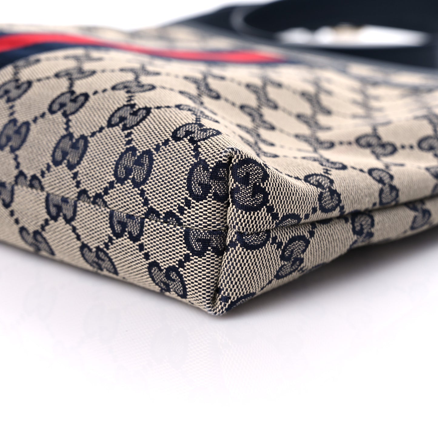 GG Supreme Monogram Web Flat Messenger Bag Navy