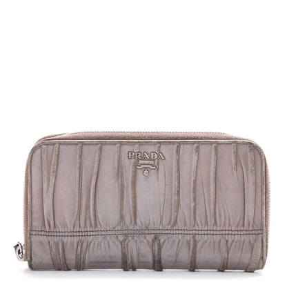 Prada Nappa Gaufre Zip Around Wallet Bambu 1 of 18